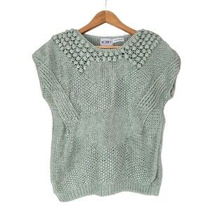 Vintage Pastel Spring Airy Soft Girl Cottagecore Short Sleeve Grandma Sweater